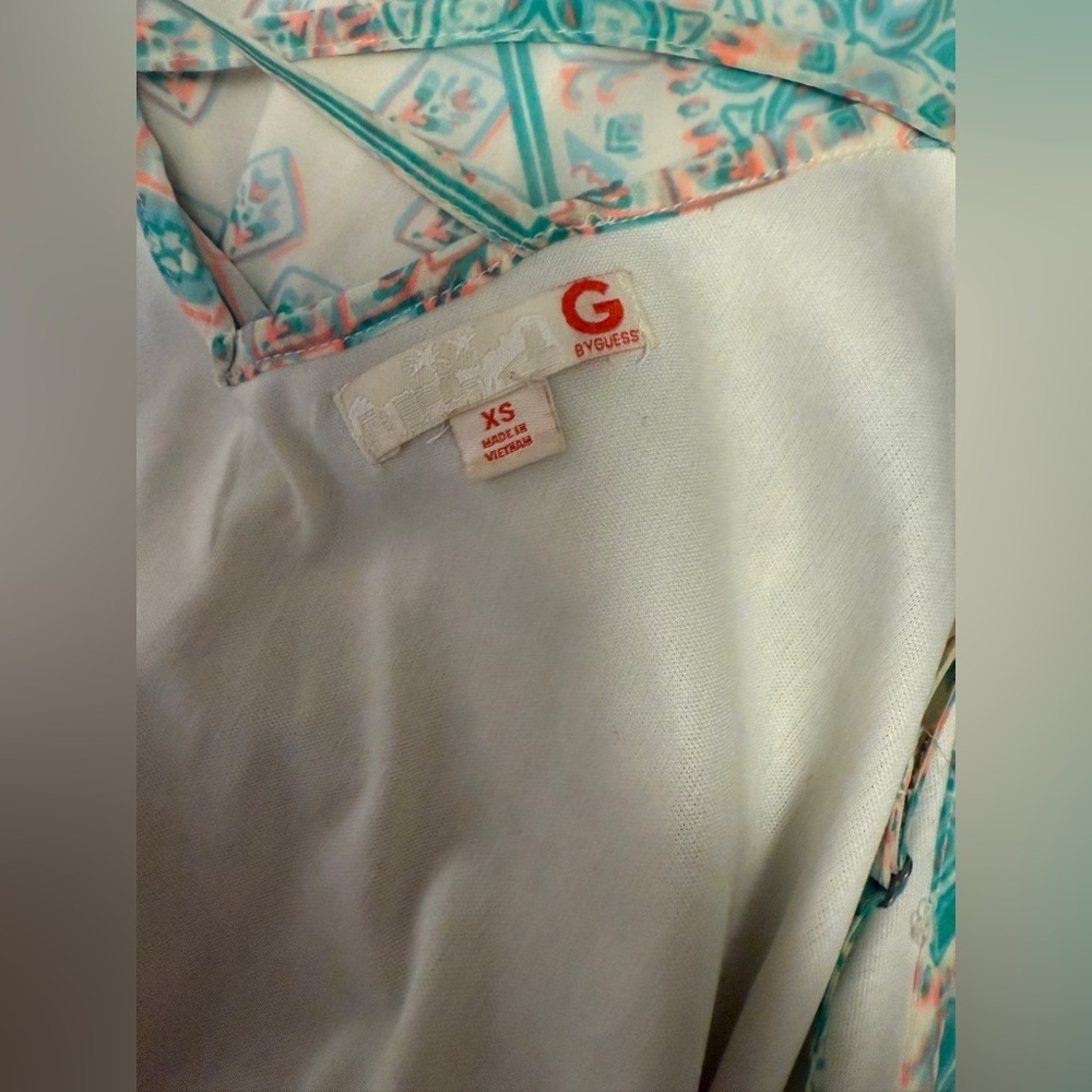 Guess summer sundress drape light green spaghetti strap XS Bohemian - Picture 4 of 7